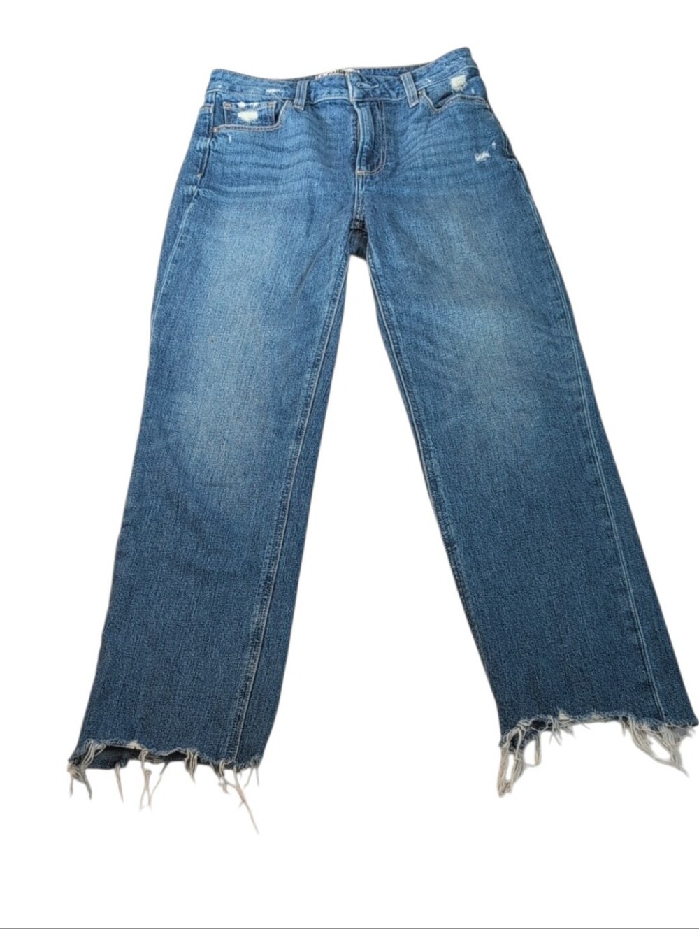 Paige Sarah Straight Crop Distressed Jeans Size 25